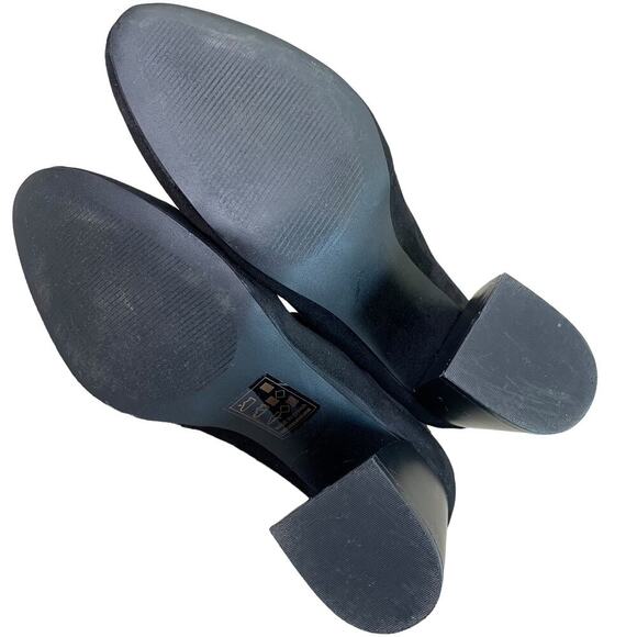 Qupid Vegan Suede Ankle Booties Back Zipper Block High Heel Women Size 9 Black - Picture 7 of 12